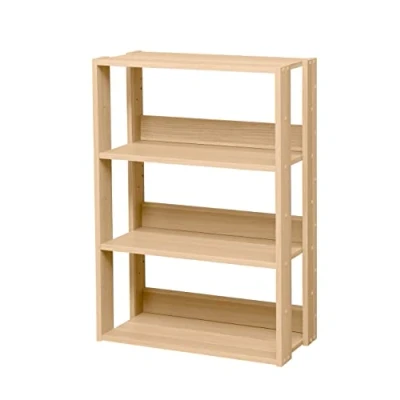 Imagen de Iris Ohyama, Unidad de Almacenamiento/Estante Almacenamiento/Módulo Lateral/Unidad Almacenamiento pequeña, Diseño,Modular, Oficina, Casa Open Wood Rack OWR 600 Marrón Claro