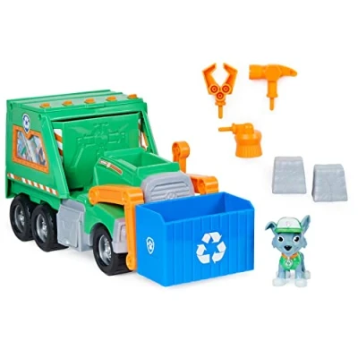 Imagen de Paw Patrol, Rocky&#039;s Reuse It Camión de lujo con figura juguete coleccionable y 3 herramientas, para niños a partir años