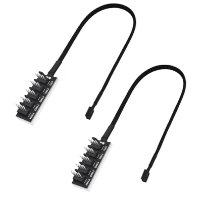 Imagen de zoerbufan 2 Pcs PWM Fan Hub, 4 Pines Computadora CPU/Estuche Ventilador Multi Splitter Conector Cable Adaptador para 12V 3 Pin
