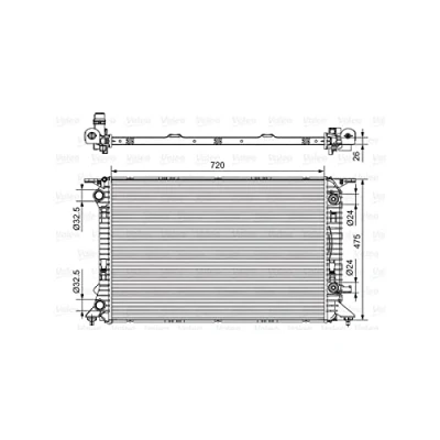Imagen de VALEO 735472 Radiador, refrigeración del motor Aluminio 475 720 26 sin regulador de refrigerante Aletas soldadas AUDI: A4 B8 Avant, Q5