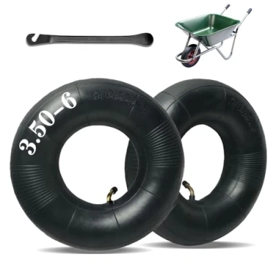 Imagen de Mtlhbcg Cámaras de Aire Ruedas Pequeñas,4.10/3.50 6 Tubo Interior Fuerte Capacidad Carga,para generadores,remolques,Carretillas,Mini Bicicleta,Césped Jardín Equipo,cortadoras,(2pcs)