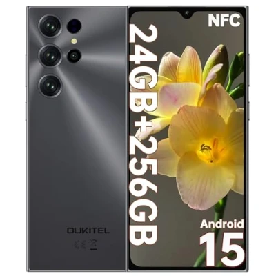 Imagen de OUKITEL C61 Pro Telefonos Moviles Libres 6.88&quot; Pantalla HD+ 90Hz Smartphone, 24GB+256GB/1TB Telefono Movil Android 15, Batería 5150mAh, Cámara 13MP Moviles, 4G SIM, NFC/Face ID/Fingerprint, Gris