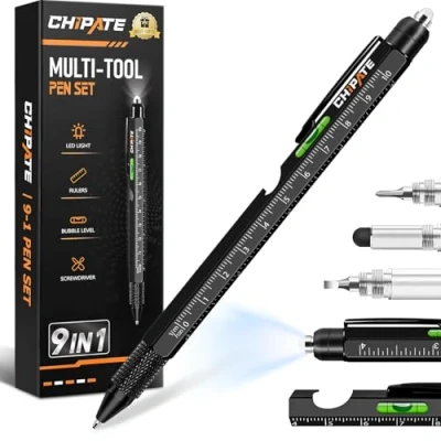 Imagen de Chipate Regalos Originales para Hombre, Bolígrafo Multifuncion 9 en 1 San Valentin Regalo Dia del Padre, Gadgets Tecnologicos Hombre