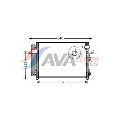 Imagen de AVA COOLING SYSTEMS HY5195D Condensador con relleno de nitrógeno secador 14,2mm 9,4mm Aluminio 550mm R134a, R1234yf HYUNDAI: Getz (TB) 1.5 CRDi