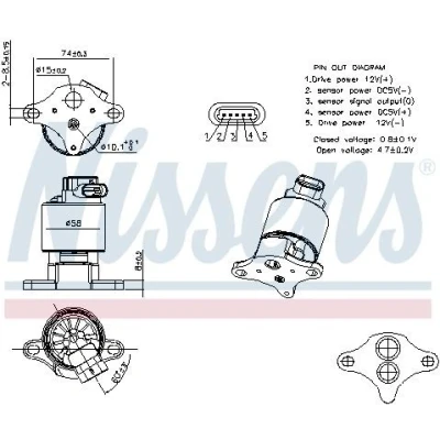 Imagen de NISSENS 98360 Válvula EGR sin radiator