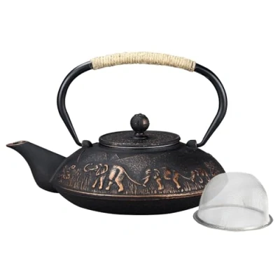 Imagen de Tetera De Hierro Fundido, 1100 Ml Con Infusor Para Hojas Sueltas Y Bolsitas Té, Recubierta Interior Esmaltado