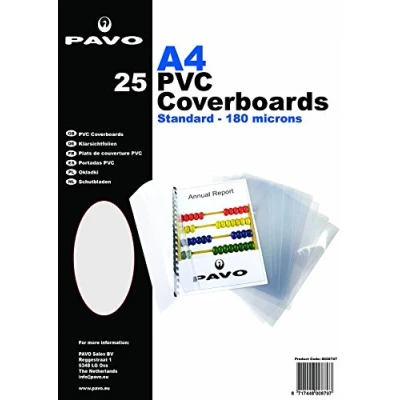 Imagen de Pavo Tapas para encuadernación (A4, PVC, 25 unidades), transparente