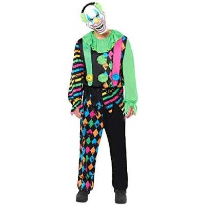 Imagen de amscan 9917867 Disfraz de payaso terror para hombre, multicolor, XL