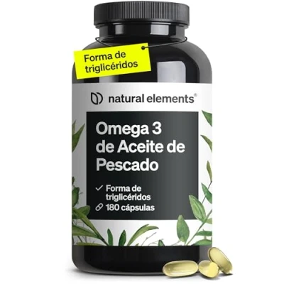 Imagen de Omega 3 2000 mg Aceite de pescado en forma triglicéridos 180 Cápsulas con EPA y DHA Purificado minuciosamente procedente anchoas Perú Probado laboratorio