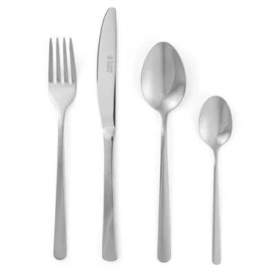 Imagen de Russell Hobbs RH00023 Cuberterías Completas, Cubertería De Mesa para 6 Personas, 24 Piezas, Cubiertos Vienna Acero Inoxidable, Set Vajillas Con Cuchillos, cucharas, tenedores y cucharillas Plata