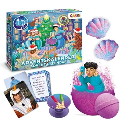 Imagen de CRAZE Calendario de Adviento para niños, Estrella Tiktok Emir Bayrak Mermaid Navidad niños con Bombas baño INKEE, Compund Mix y Contenido Exclusivo, Sirenas