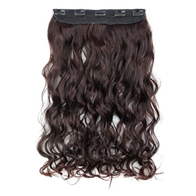 Imagen de CAISHA 55cm Clip En Extensiones De Cabello Postizo Ondulado Marrón Oscuro C58a 1