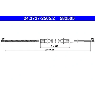 Imagen de ATE 24.3727 2505.2 Cable de Freno Mano 1620 SKODA: Octavia I Hatchback