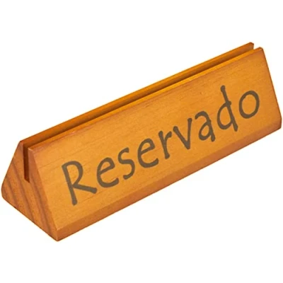 Imagen de García de Pou Letreros Mesa Reservado/Reserved, Madera, Natural, 15 x 4.4 cm, 10 Unidades