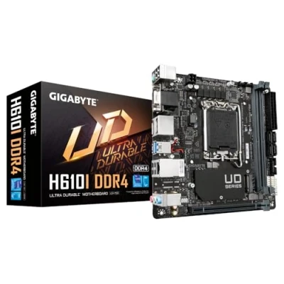 Imagen de Gigabyte Placa Base DDR4 H610I Soporta CPU Intel Core 14ª, VRM Digital híbrido 4+1+1, hasta 3200 MHz (OC), 1 PCIe 3.0 M.2, GbE LAN, USB 3.2 Gen