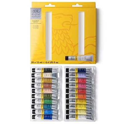 Imagen de Winsor &amp; Newton acrílico Galeria Set de iniciación a la pintura acrílica, 20 colores 12 ml