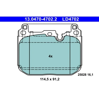 Imagen de ATE 13.0470 4702.2 Juego de pastillas freno preparado para indicador desgaste, excl. contacto avisador desgaste MINI: Hatchback, Countryman