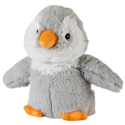 Imagen de Warmies Bolsa de Trigo Peluche Pingüino Bebé, Calentable en Microondas, con Aroma a Lavanda Francesa, Oso Ponderado Caliente o Frío para Relajación y Alivio del Calor
