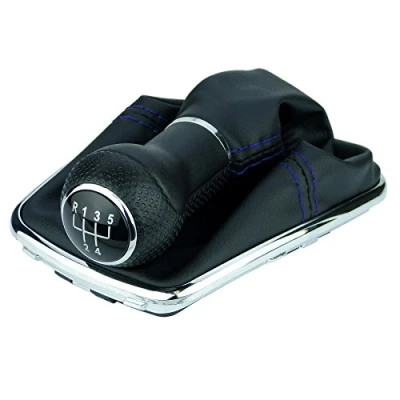 Imagen de L &amp; P Car Design L&amp;P A253 12 Funda para palanca de cambios (5 marchas, mm, compatible con VW Golf 4 IV, marco cromado, plug play, repuesto 1J0711113)