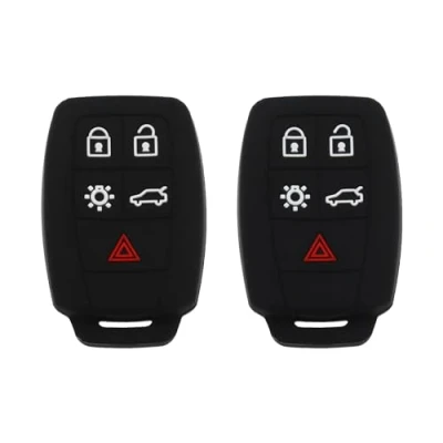 Imagen de OTOTEC 2 fundas protectoras de silicona para llave coche compatibles con llaves Volvo XC90, C70, S60, D5, V50, S40, C30, unidades, color negro