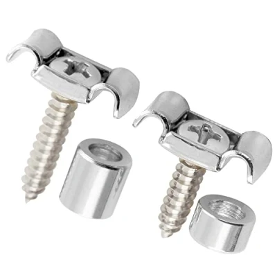 Imagen de Musiclily Pro Vintage Retenedor de Cuerda Acero Guias String Trees Guides para Guitarra Eléctrica, Cromado(Set 2)