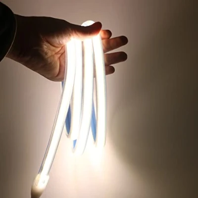 Imagen de pcning 1M 15 Watts Tira LED 220V IP67 Impermeable, COB Tiras de con Enchufe Directa Sin Transformador, Blanco 4000K 280 LED/m Strip Lights (Blanco, 1)