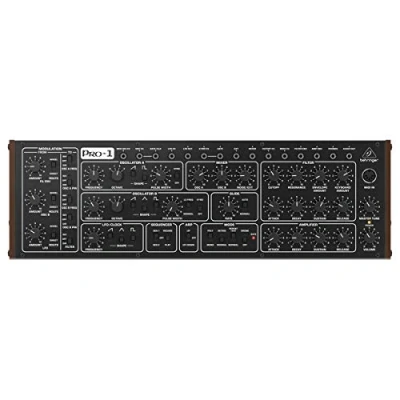 Imagen de Sintetizador analógico Behringer PRO 1 con doble VCO, 3 formas de onda simultáneas, VCF 4 polos, matriz modulación extensiva, cadena polivinílica 16 voces y formato Eurorack