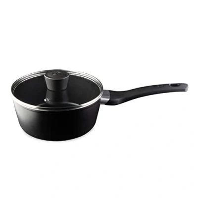 Imagen de MasterChef Cazo Induccion, Cacerolas de Cocina con Mango, Olla Antiadherente, Tapa, por Pasta, Sopa y mas, Aluminio, Revestimiento Antirayaduras, Apta para Lavavajillas, 20cm, Negro