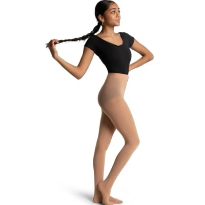 Imagen de Capezio Studio Basics Footed Tight Mallas, Bronceado Claro, S M (Pack de 3) para Mujer
