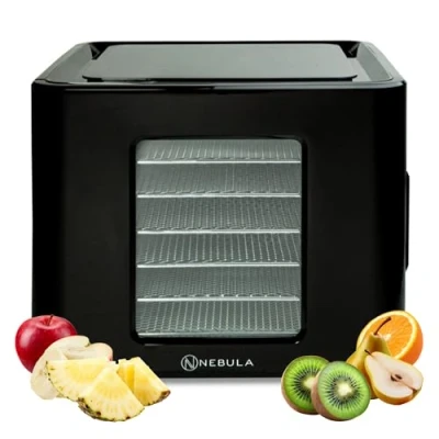 Imagen de Deshidratador de alimentos Nebula con 6 bandejas acero inoxidable, Control táctil LED, Temperatura adjustable 35 70C, Temporizador 48 horas, Secador para fruta, Veg, Carne, Setas