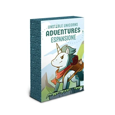 Imagen de Asmodee Unicornios inestables: Aventuras, expansión de Juegos Cartas, edición en inglés, 8576