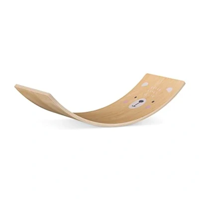 Imagen de Navaris Tabla de Equilibrio para niños Balance Board Curva Madera niño +3 años Balancín psicomotricidad Infantil MAX. 70 kg