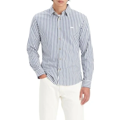 Imagen de Levi&#039;s Long Sleeve Battery Housemark Slim Camisa, Dean Stripe Estate Blue, S Hombre