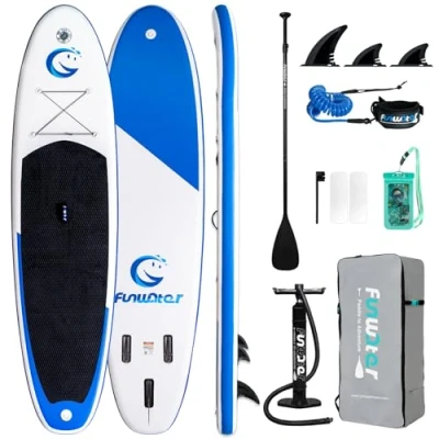 Imagen de FunWater Tabla de Surf Remo, Hinchable, Accesorios completos, Ajustable, Bomba, Mochila Viaje para teléfono, Bolsa Impermeable, Aletas, Asiento Kayak