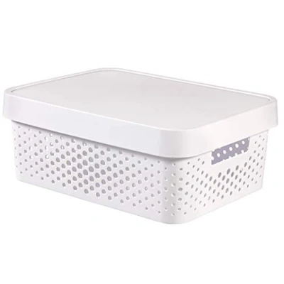 Imagen de CURVER 229167 Caja con Tapa de 11 L, Blanco, 27x36.299999999999997x13.8 cm