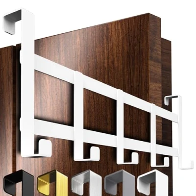 Imagen de 4smile perchero para puerta de acero inoxidable blanco universal colgar ahorro, colgar, gancho sólido