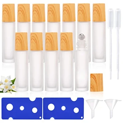 Imagen de Roll On Aceites Esenciales 10ml, 12 Piezas Rellenable, Botes de Cristal con Rodillo Acero Inoxidable para y Perfumes