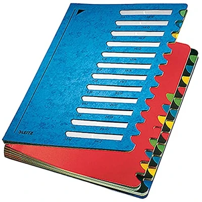 Imagen de Leitz 59140035 Archivador rígido de cartón con compartimentos del 1 24 color azul