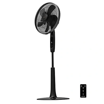 Imagen de Cecotec Ventilador de Pie con Mando a Distancia y Temporizador EnergySilence 1020 ExtremeConnected. 60 W, 10 Aspas, 6 Velocidades, Motor Cobre, Altura Ajustable 115 o 135 cm, Negro