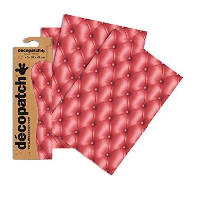 Imagen de &#039;Déco Patch de papel &quot;Chesterfield Rojo, 3 pliegos, aprox. 30 x 39 cm, 20 g/m²