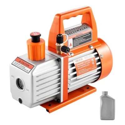 Imagen de VEVOR Bomba de Vacío Paletas 100 L/min Rotativas Una Etapa para Sistemas HVAC con Depósito Aceite, Motor 4 Polos, 5 Pa R134a, R22 y R410a Aire Acondicionado Automotor