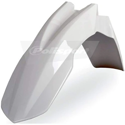 Imagen de POLISPORT 8595300003 Guardabarros delantero réplica OEM fabricado en plástico brillante duradero y resistente compatible con motocicletas GAS color blanco