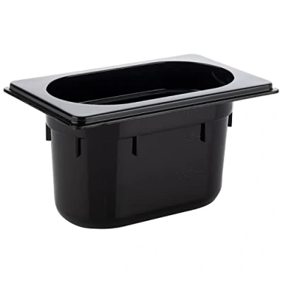 Imagen de APS 82081 GN 1/9 Depósito Gastronorm de policarbonato, dimensiones 176 x 108 mm/altura 100 mm/volumen 1 litro, color negro
