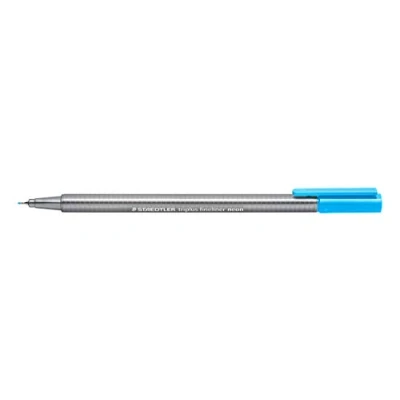Imagen de Staedtler 334 301 Rotulador Fineliner Triplus diseño triangular, punta fina revestida de metal, ancho línea 0,3 mm aprox. Caja con 10 rotuladores color azul neón