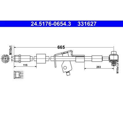 Imagen de ATE 24.5176 0654.3 Latiguillos de Freno 654 M10x1 OPEL: Astra J Hatchback