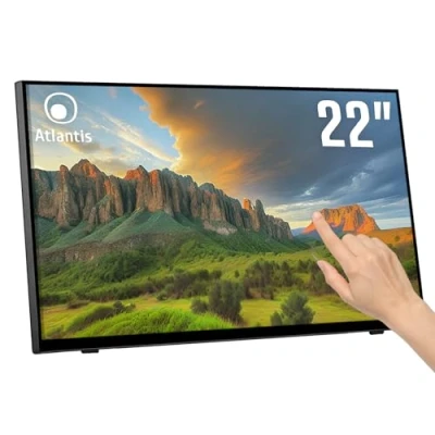 Imagen de Atlantis A05 T22A VHDM Monitor Táctil 22 Pulgadas, Pantalla 10 Teclas, Full HD 1920x1080, HDMI VGA DP, Inclinación 15 50, Cristal de Protección 7H, Contraste 1000:1, Ángulo 178/178, Vesa 100