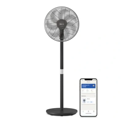 Imagen de Ventilador de pie Philips CX3550/01, 3 velocidades,48 W, Máxima refrigeración, Ultrasilencioso, Diámetro 40 cm, Negro