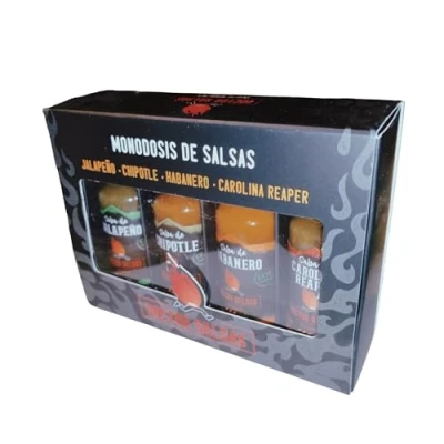 Imagen de Doctor Salsas Pack Degustación Mini Picantes (4 x 20 ml): Jalapeño, Chipotle, Habanero, Carolina Reaper