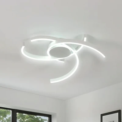 Imagen de Comely Lampara Techo LED Moderna 45W 4450LM, Creativo Plafon Curvado en Hierro Blanco de 6500K, Lámpara para Sala estar Dormitorio y Cocina