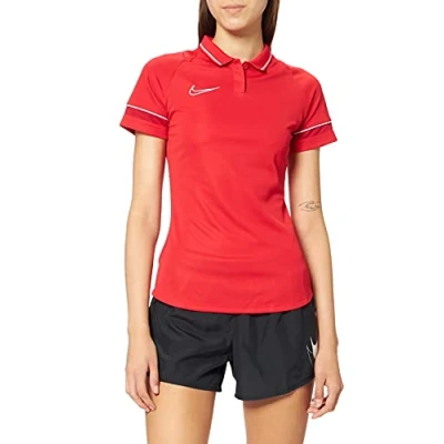 Imagen de NIKE Dri FIT Academy Camisa Polo, Mujer, Universidad Rojo/Blanco/Gimnasio Rojo/Blanco, L
